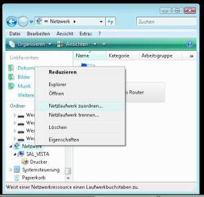 Screen 2: Ordnen Sie der externen Festplatte ein Netzlaufwerk zu