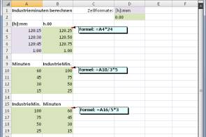 Excel: Rechnen mit 100 Industrieminuten pro Stunde - pctipp.ch