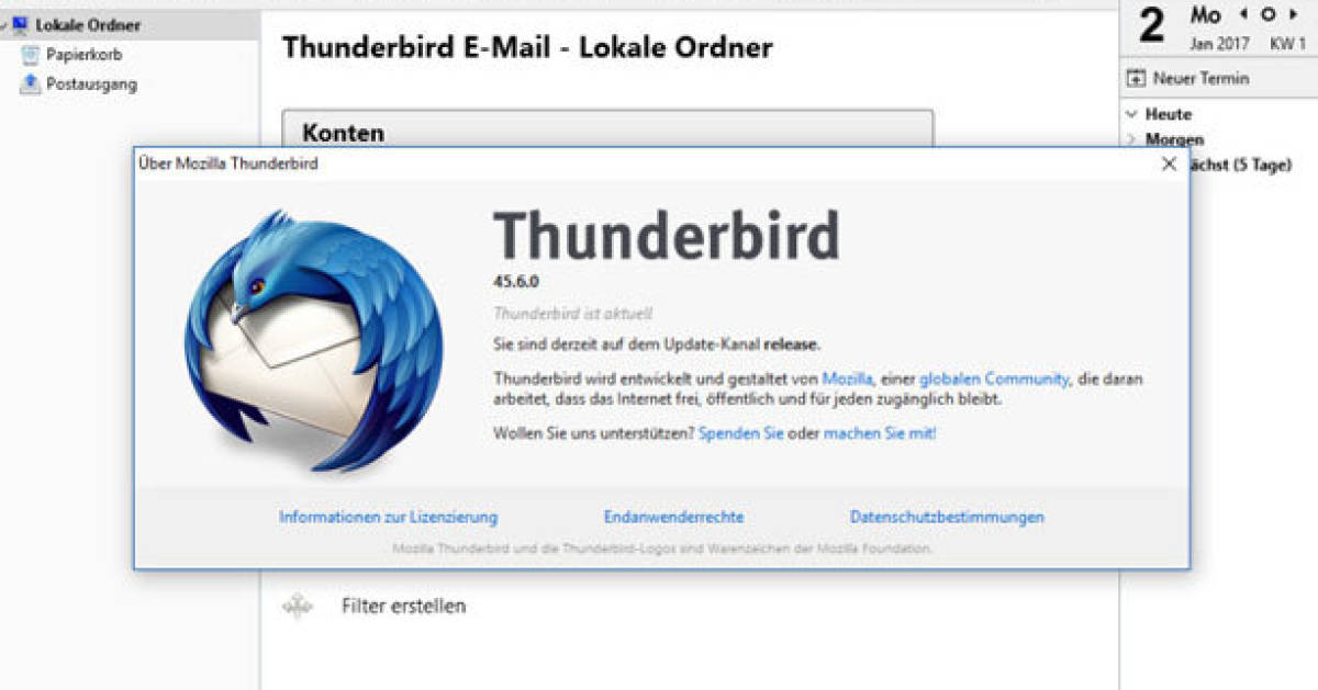 mozilla thunderbird login online