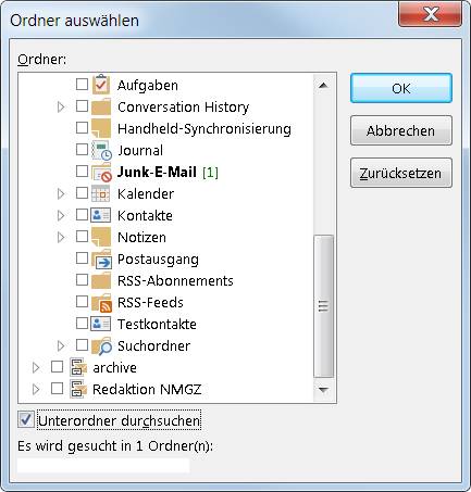 Outlook: irrtümlich verschobenen Ordner finden - pctipp.ch