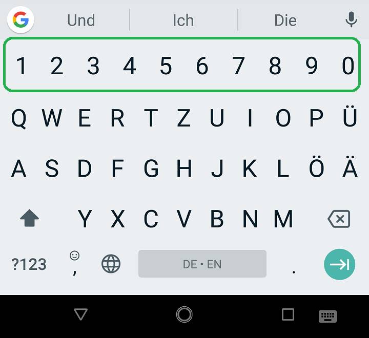 Android: Zahlenreihe permanent einblenden - pctipp.ch