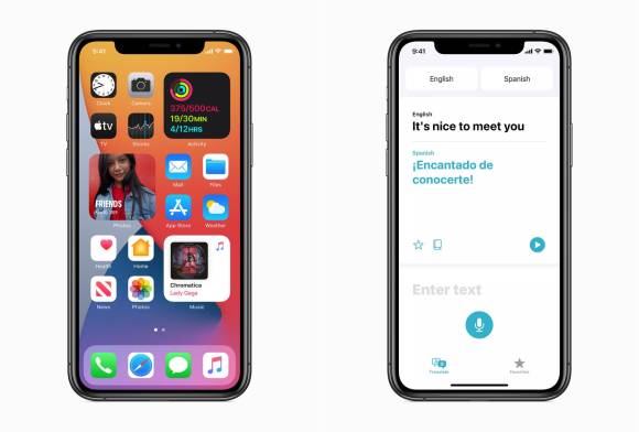 Widgets (links) und Übersetzungsfunktion
