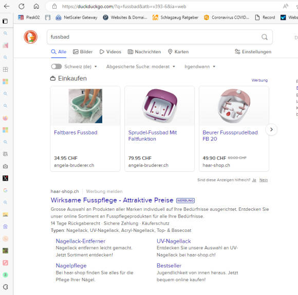 Bild 2: suchen, ohne dass die Webbrowser mithorchen