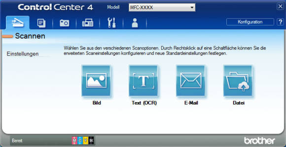 Bild 4: Brother setzt bei seinen Geräten auf eine Scanner-Software mit dem Namen ControlCenter