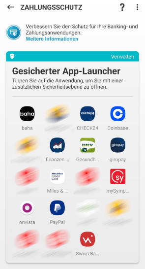 Bild 4: Im App-Launcher können Sie sicher Geld überweisen