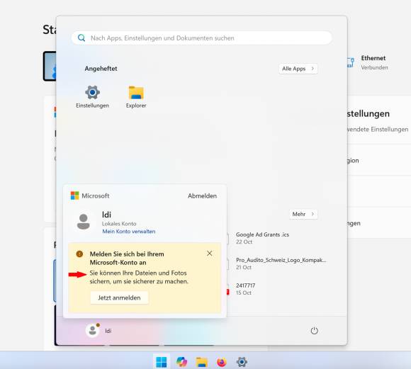 Bild 1: Die meiste Werbung in Windows ist eher subtil und wirbt für eigene Funktionen