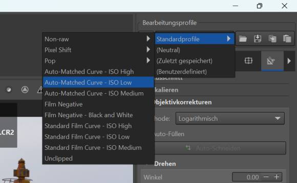 Bild 11: Mit den vorgegebenen Profilen führen Sie schnelle, erste Bearbeitungen durc
