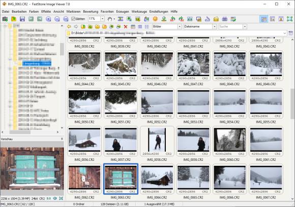 Bild 7: Bildbetrachter wie die kostenlose Software Faststone Image Viewer unterstützen zahlreiche RAW-Formate