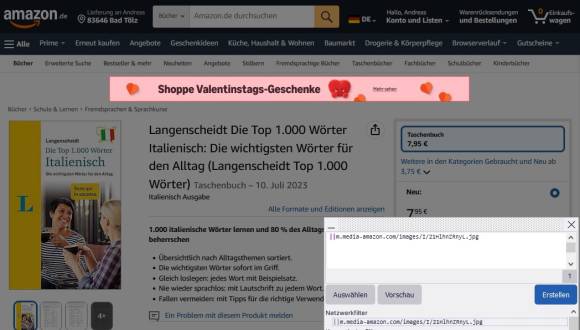 Bild 2: Das praktische uBlock-Origin-Add-on filtert mehr als nur Werbung und Tracker aus